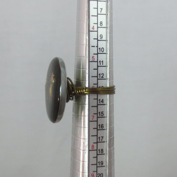 New Handcrafted Vintage Button Steampunk Cat Ring - Picture 8 of 10